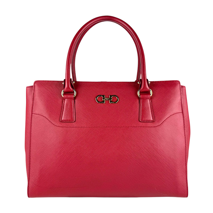 サルヴァトーレフェラガモ Salvatore Ferragamo ショルダーバッグ ハンドバッグ ガンチーニ レザー レッド レディース z7845