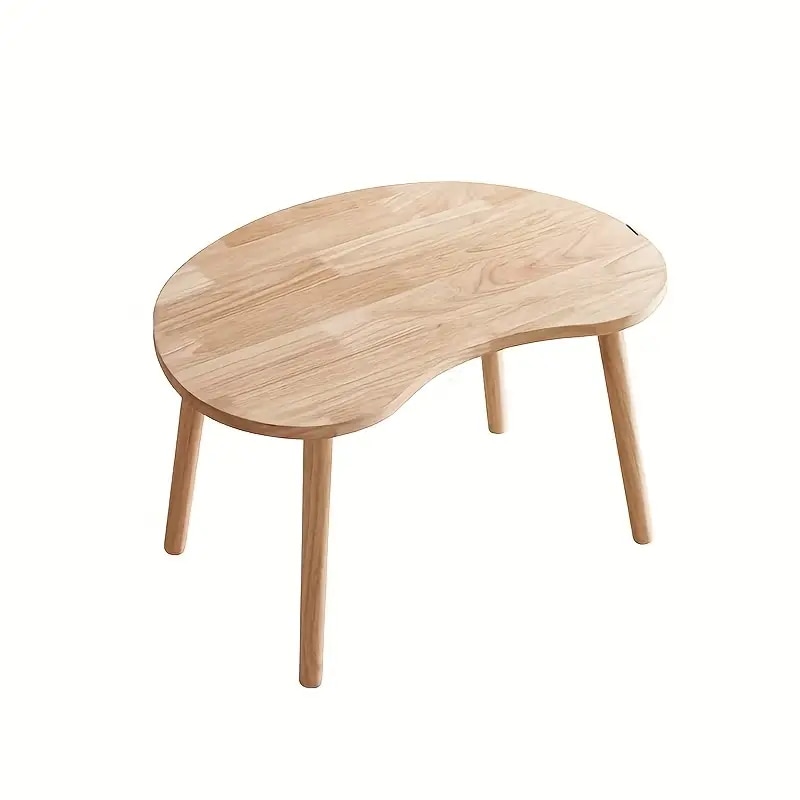 ミニマリストな丸い木製サイドテーブルとスツール - 自然仕上げ書き読みまたはお茶を提供するのに - リビングルームやベッドルームの装飾ベッドルームの家具に最適 - ミニマリストのデザイン