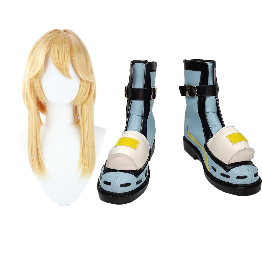 コスプレ靴 ウィッグ付き ブリジット Bridget ギルテイギア 下駄 シューズ 長靴 コスプレ クリスマス ハロウィン