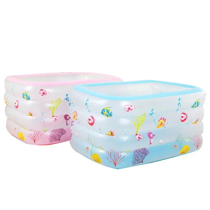 長方形 練習用 125*100*72CM値下げセール ルベビープール 男の子 子供用プー 家庭用プール 【7月の新作特典】ビニールプール 女の子 baby 底に空気 対象年齢3～6歳 水遊び お風呂