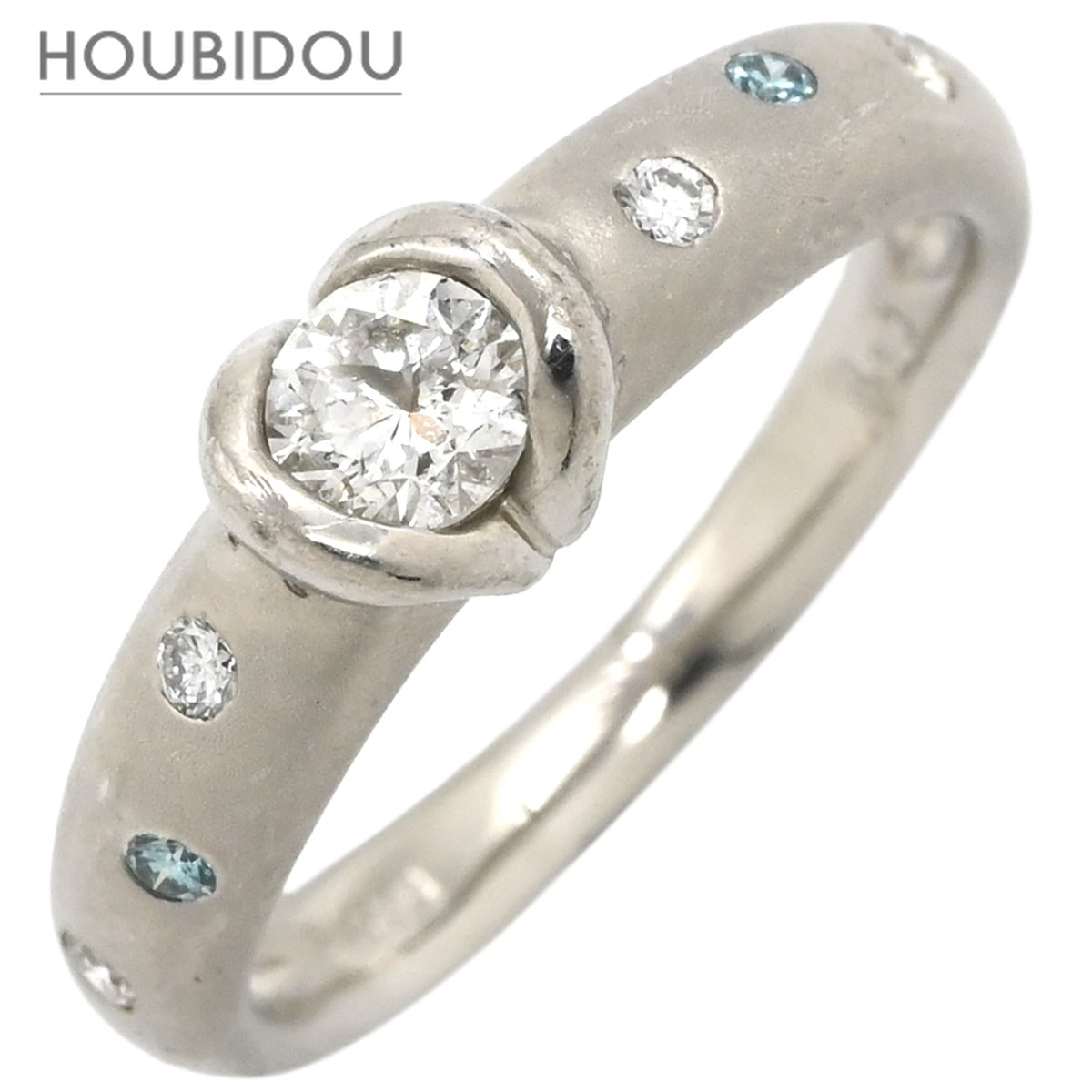 リング 指輪 ダイヤモンド 0.3ct プラチナシルバー ブリリアントカット デザインリング プラチナ900 7号【中古】