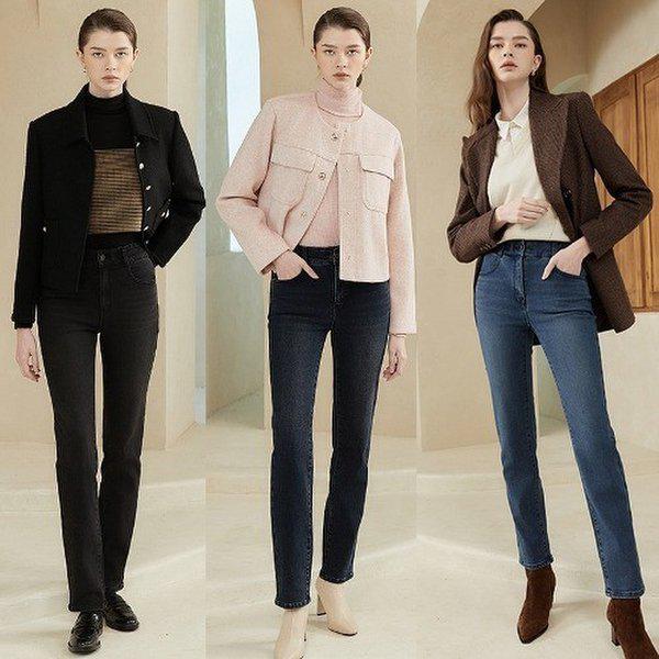 23FW 女性ライクラ二重織起毛バンディングデニム3種_638060