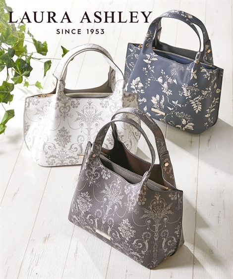 トートバッグ LAURA ASHLEY ローラ アシュレイ 華やかプリント＆合皮のトートバッグ 7,550円