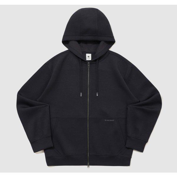 ユニ クッション地 ルーズフィット フード付きジップアップ B1 QR123LFT13 BLK GRY OTM