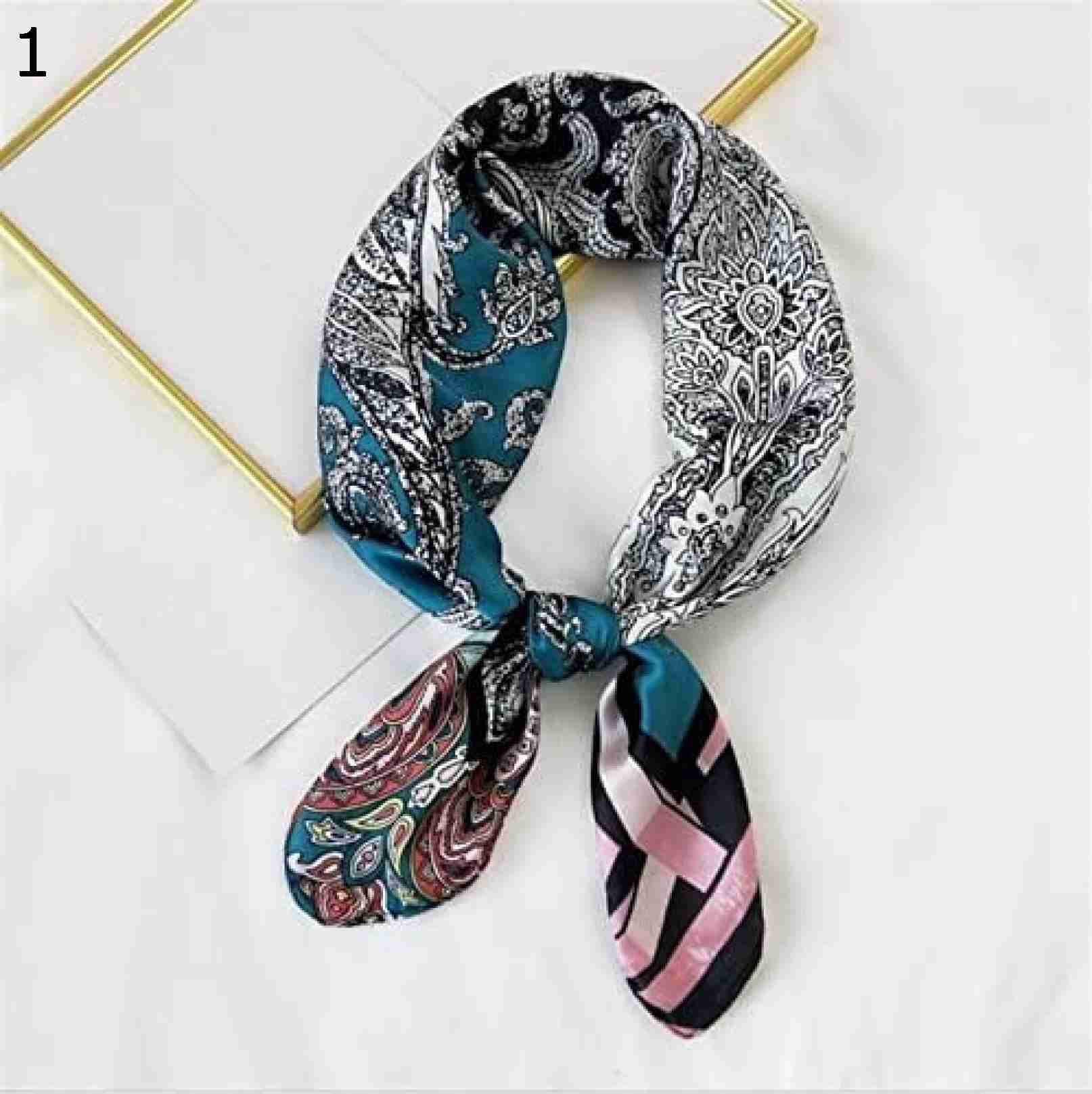 【20%OFFクーポン～】魅力的なカシュー プリント ヘッドバンド女の子の女性のためのの髪のスカーフ多機能カジュアルな小さな正方形の頭のスカーフ スカーフ (Color : Pink Size :