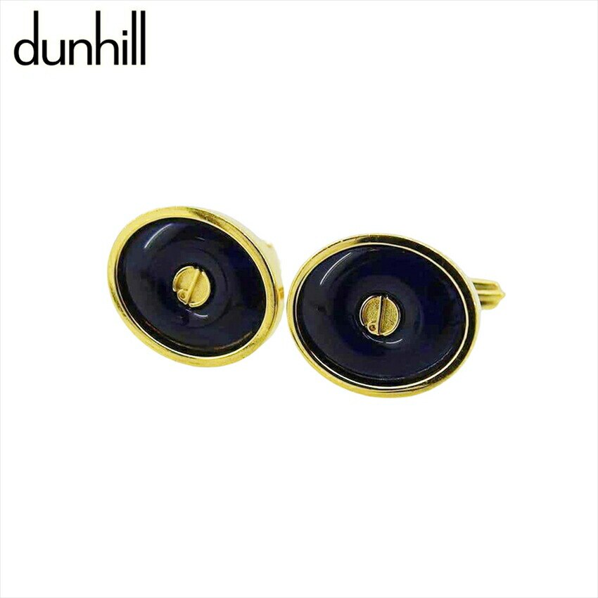 カフス カフリンクス dマーク メンズ スウィヴル式 ゴールド ブラック 中古