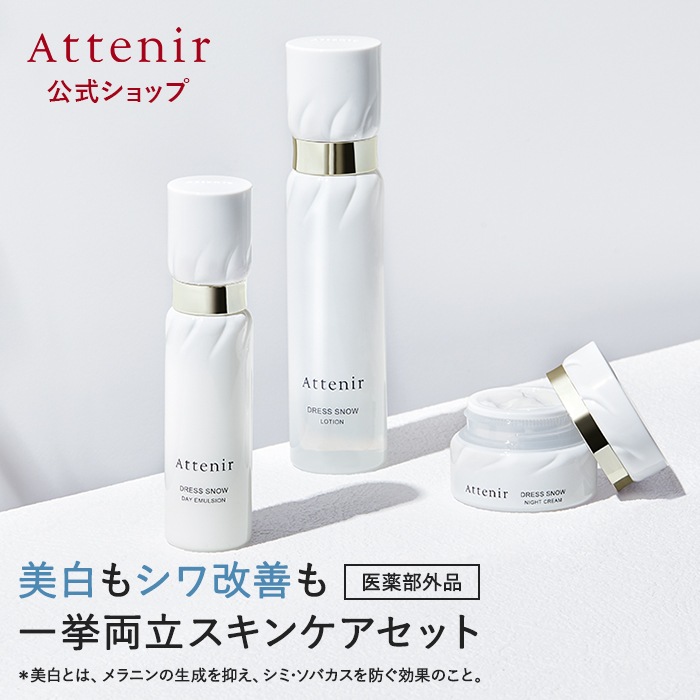 ドレススノー 化粧水/日中用乳液/夜用クリーム セット 医薬部外品 シワ 美白化粧水 シワの改善 美白クリーム 美白乳液