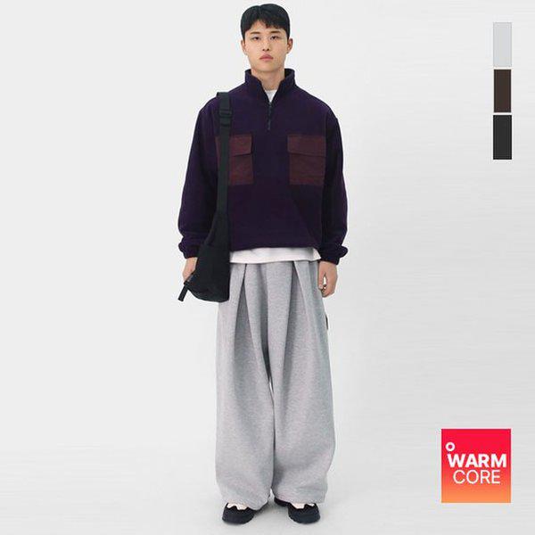 メンズユニークディープタック起毛バルーンワイド合布トレーニングパンツSCONP011