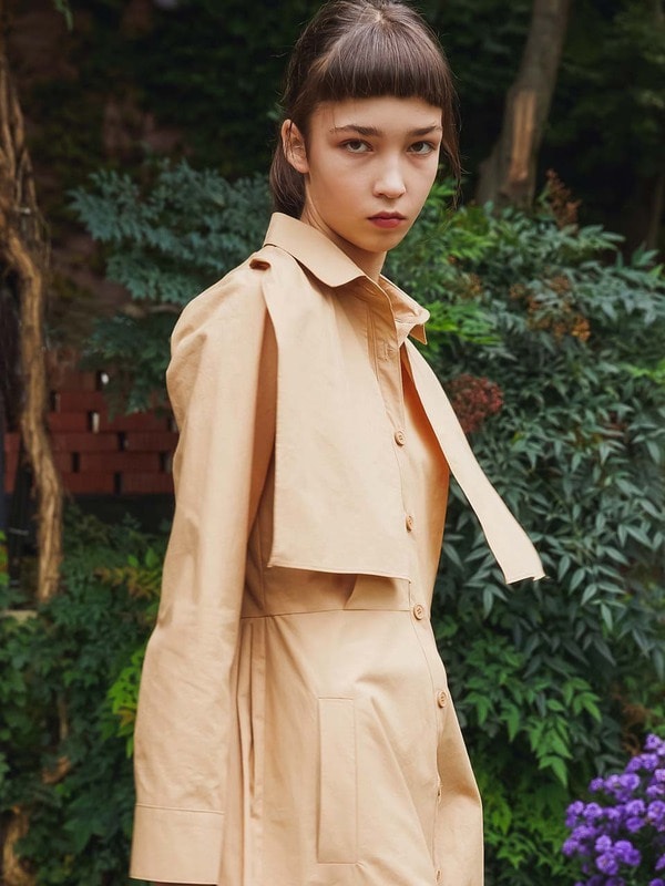 50％割引 超お買い得 FW 21 Pleats Trench Shirts Dress_Beige パーカー レディースファッション -  oestefer.ind.br