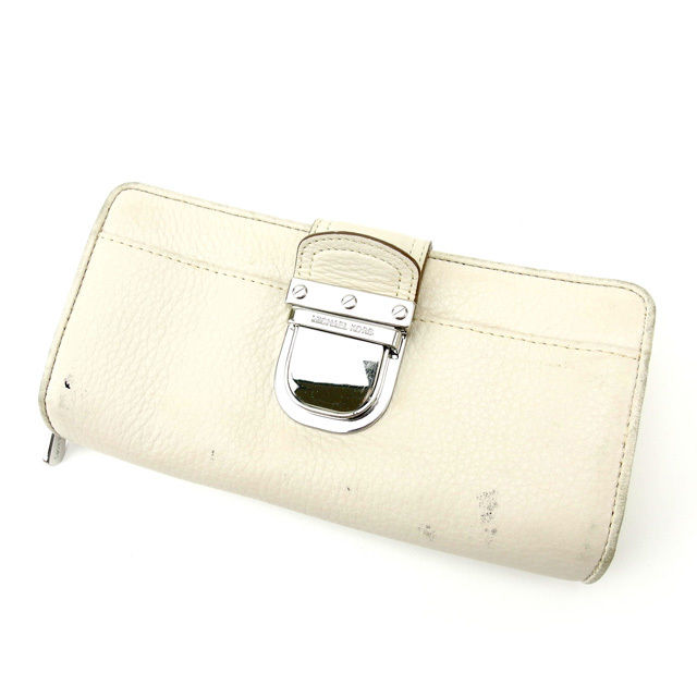 長財布 ラウンドファスナー ホワイト 中古