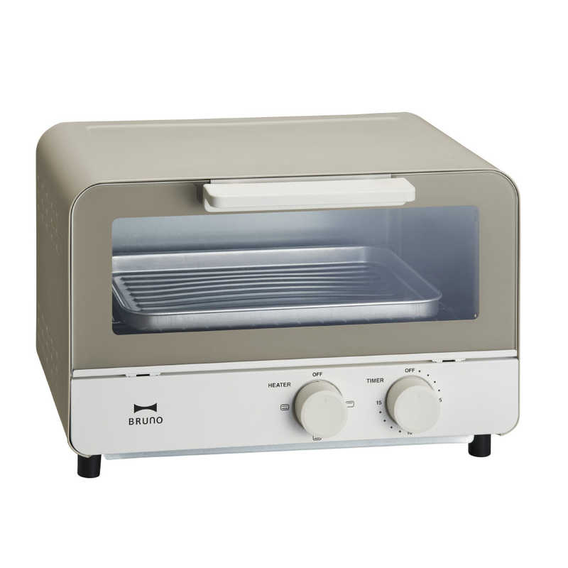 BRUNO　ブルーノ　オーブントースター 1000W/食パン2枚 ウォームグレー　BOE052-WGY