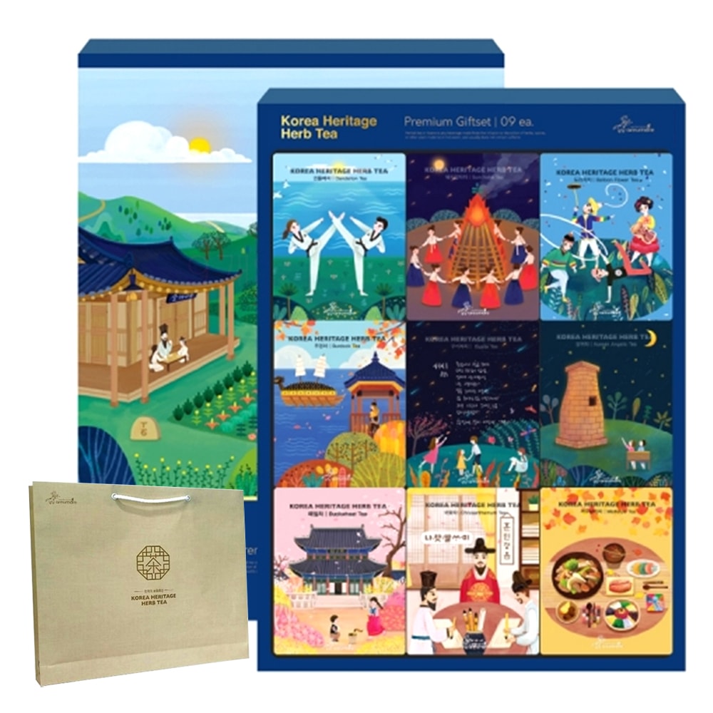 美しい韓国の伝統茶9種ギフトセット