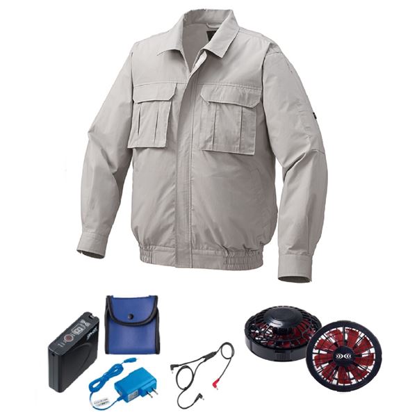 KU91900 空調服 綿薄手 脇下マチ付 FAN2200BR/LISUPER1 シルバー LL