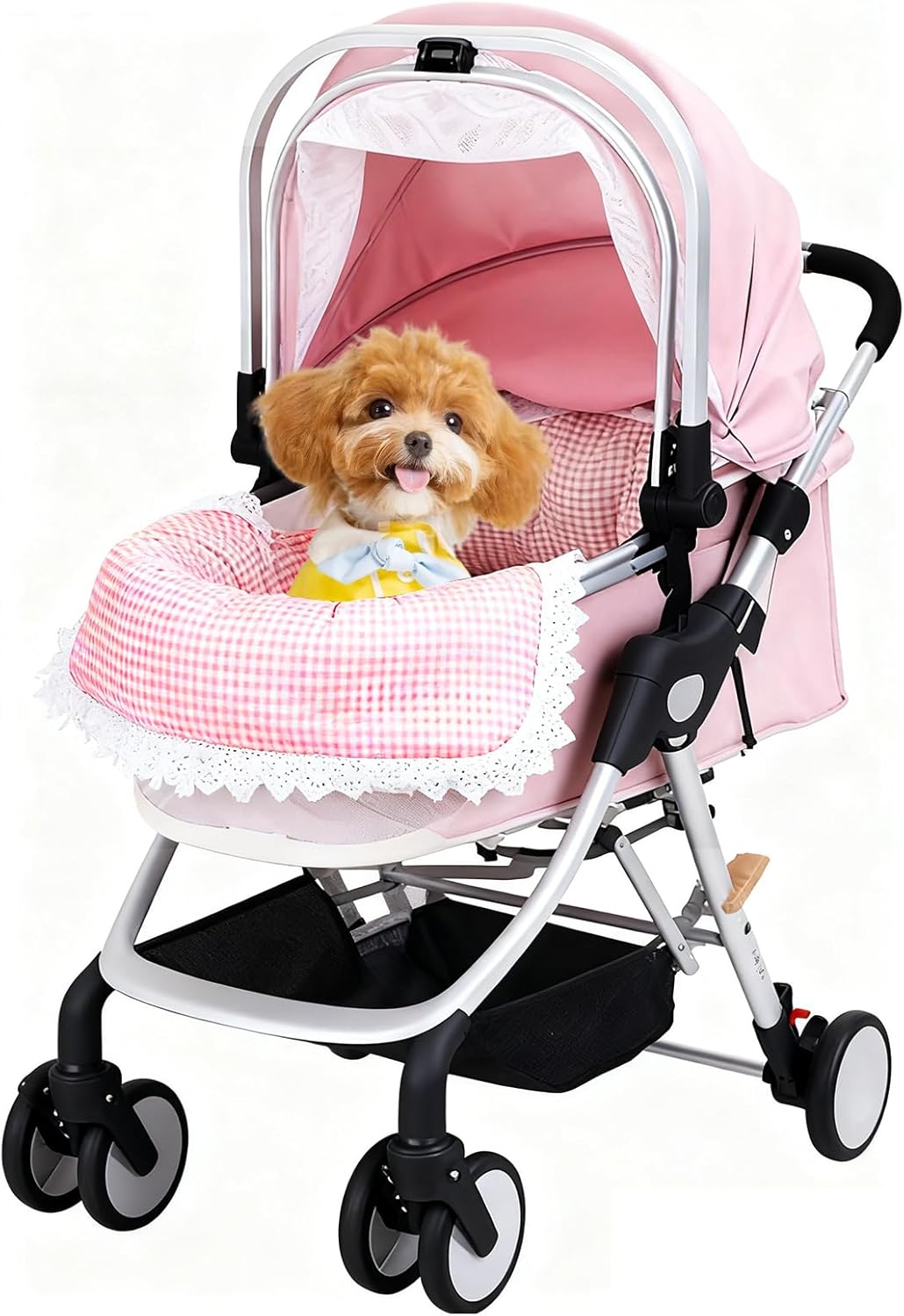 ペットカート用クッション 洗えるふわふわベッド 関節保護 小中型犬・子犬・子猫用 通年使用可 ピンク