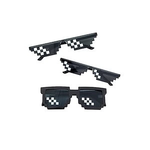 【即納】サングラス パーティーグラス モザイクピクセルメガネ 黒 6/12/12ピクセル （3本セット） 誕生日小道具 クールなcosplay 眼鏡 男女兼用