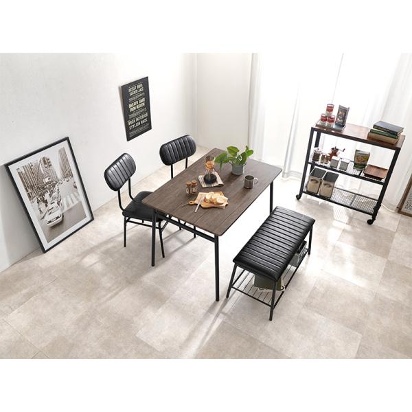 ダイニングテーブルセット 本革調 ヴィンテージ 4人用 おしゃれ 北欧モダン 木製 シンプル デスク 机 食卓