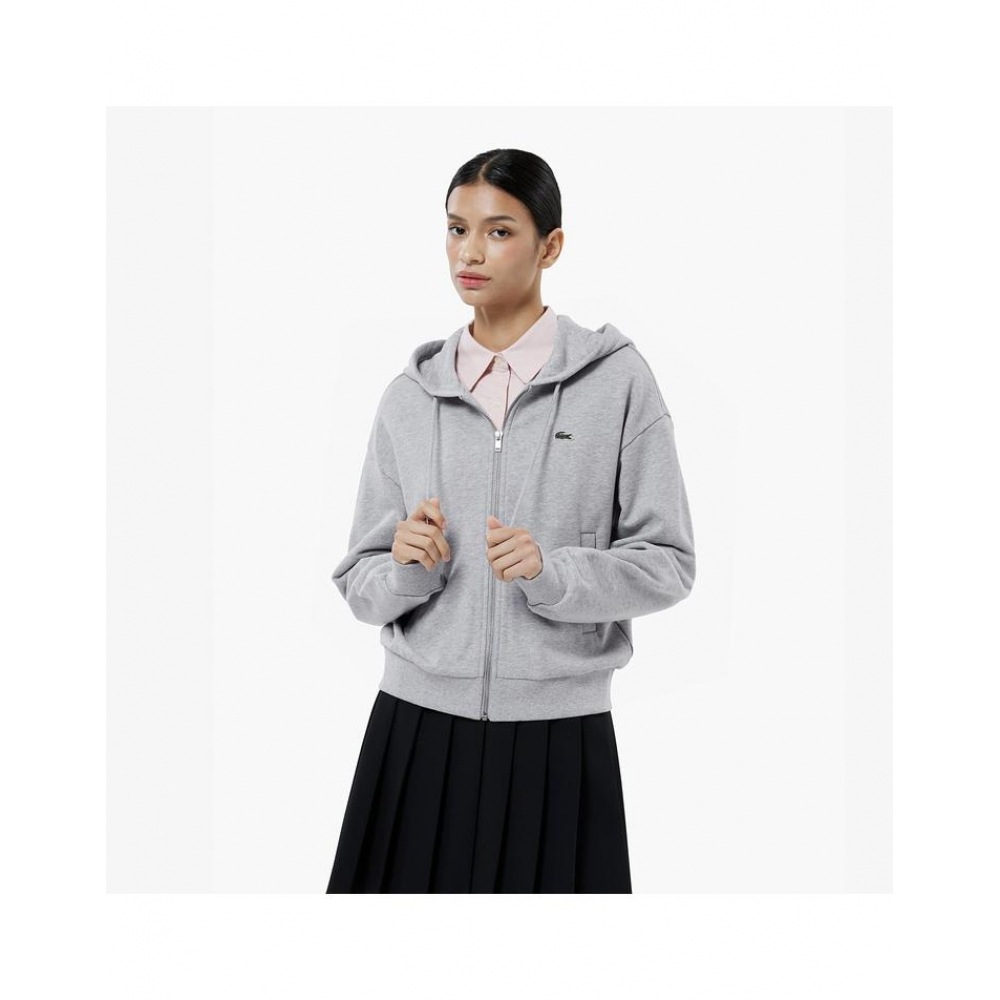 ラコステ女性用フード付きジップアップスウェットシャツ SF279E-55N CCA