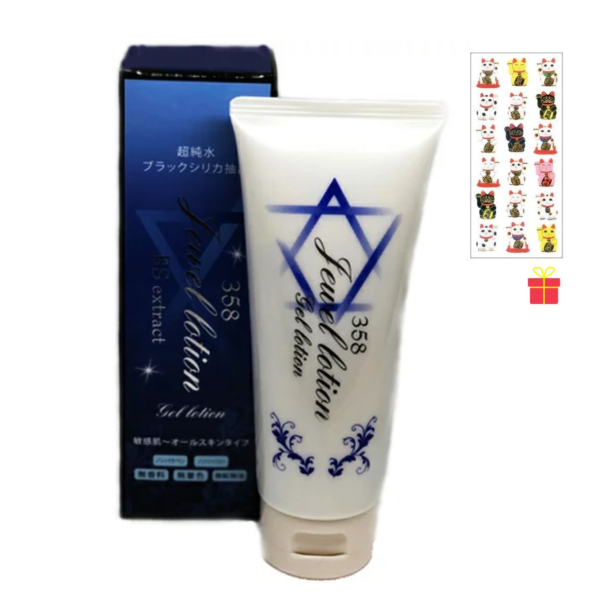 フォレスト・ラボ 358 ジュエルローション 100g【12個セット】【金運招き猫シール1枚付】超純水使用 ジェル化粧水 ローション スキンケア 機能水 ブラックシリカ 保湿 乾燥肌 敏感肌