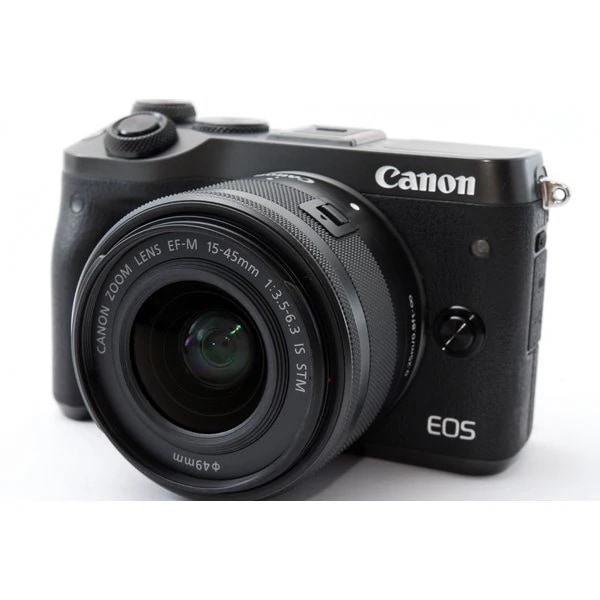 【中古】キヤノン Canon EOS M6 レンズキット ブラック 美品 SDカード付き付