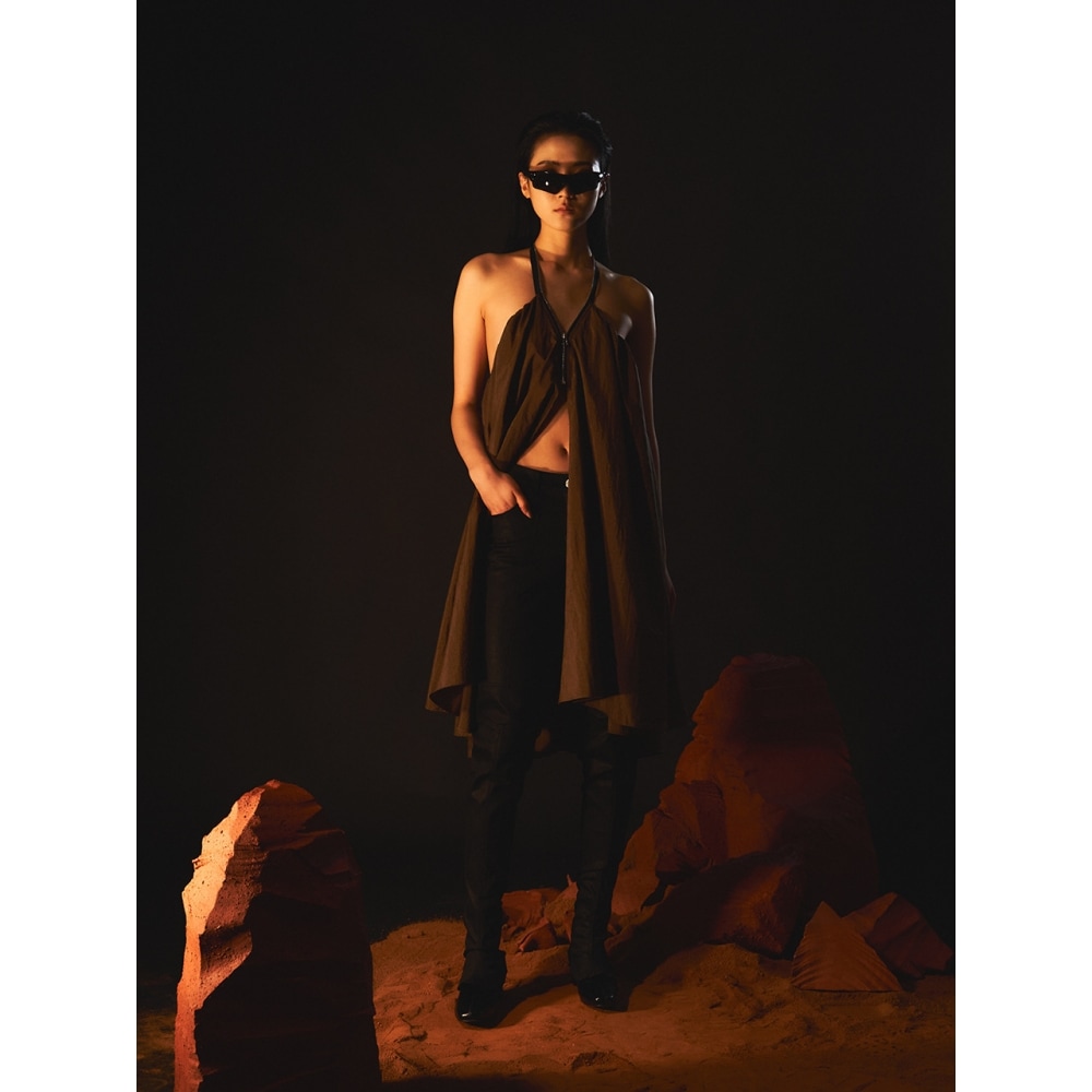 ARTS DE BASE ジップドレープトップス(ダークブラウン) 14,660円