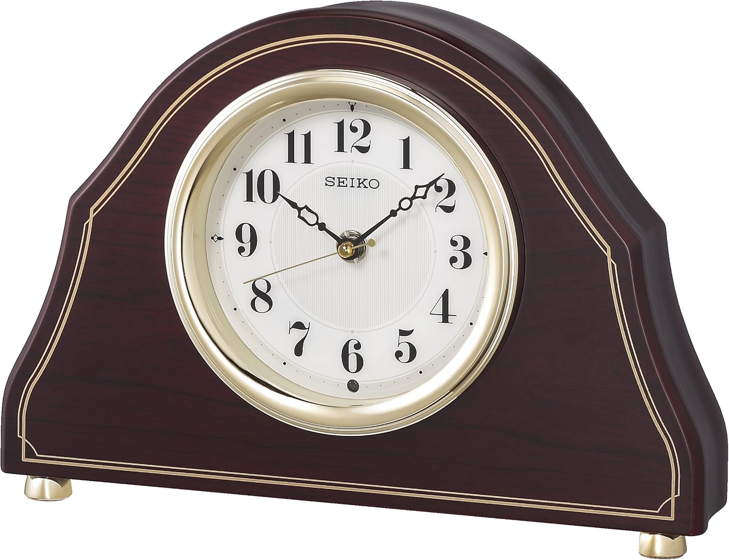 セイコー クロック 置き時計 電波 アナログ 木枠 濃茶 木目 模様 濃茶 木地 BZ239B SEIKO