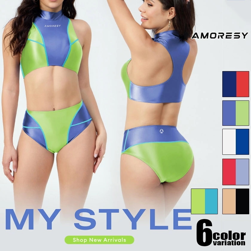 AMORESY/アモレシー コスチューム ヒーロー　戦隊もの 背中開き ストレッチ生地 光沢 ハーフバック コスプレ コスチューム 男女兼用 ユニセックス セパレート