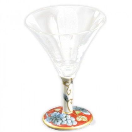 有田焼 福泉窯 有田浪漫 吟醸カクテルグラス 染錦葡萄 レッド