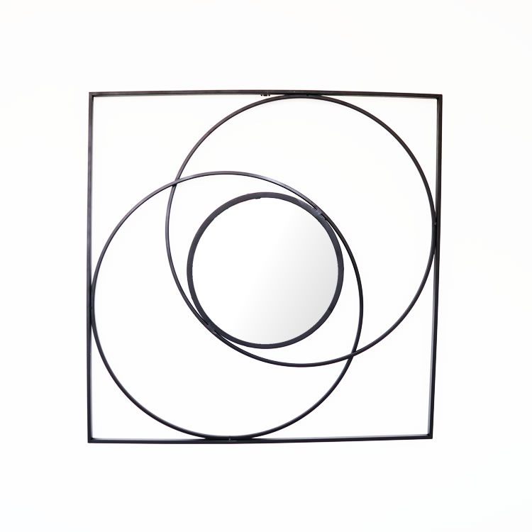 モダンテイスト　アイアンウォールデコミラー（鏡）　壁飾り　壁掛け