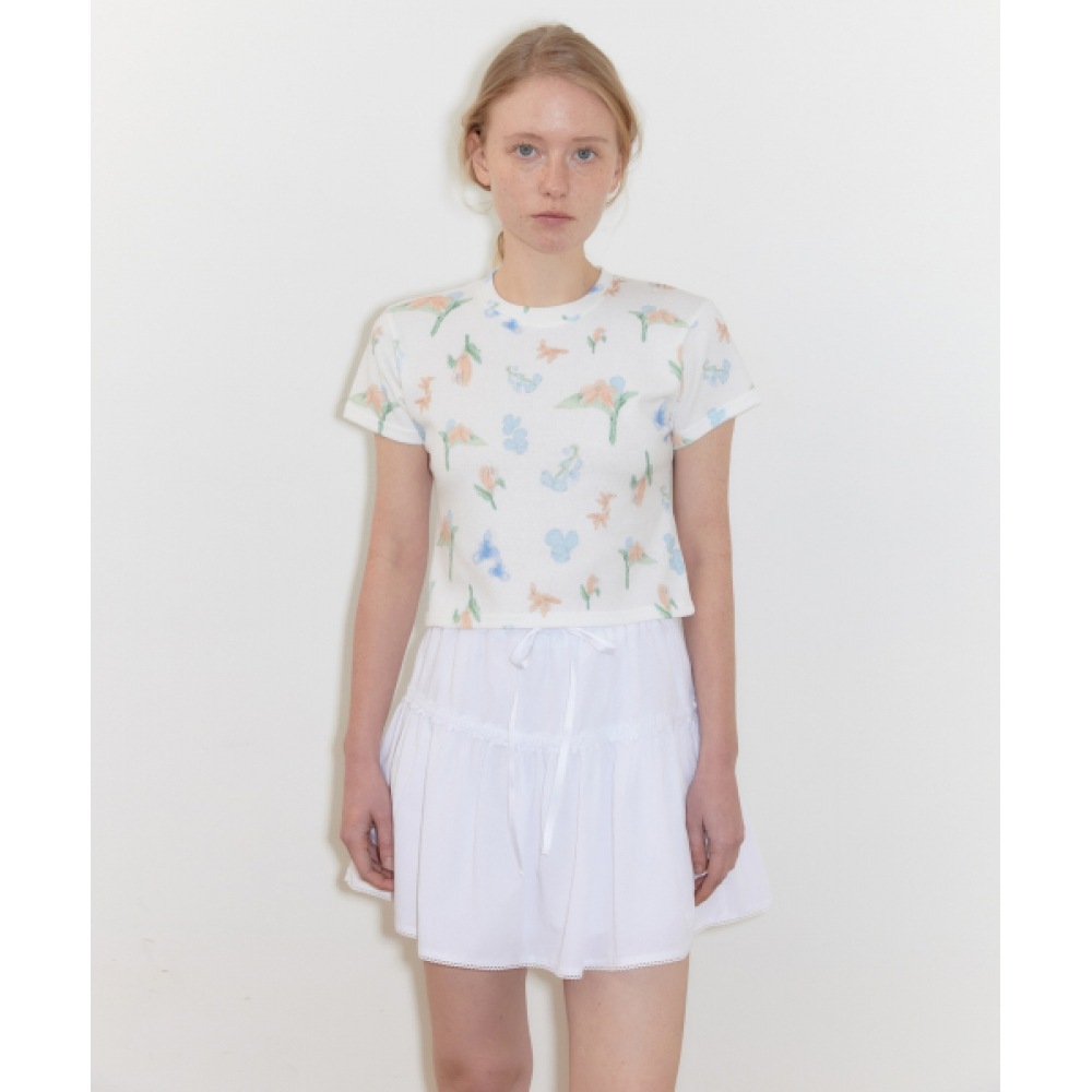 SINOON マルチフラワー Tシャツ (クリーム)