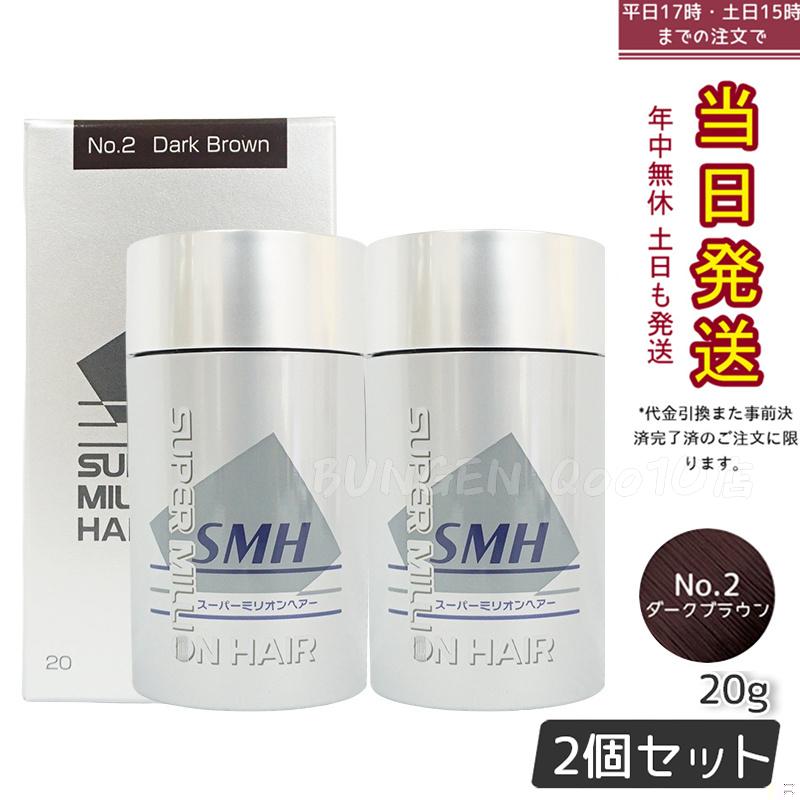 【2個セット】ルアン スーパーミリオンヘアー 20g No.2 ダークブラウン 髪 頭 薄毛隠し 薄毛 分け目 つむじ ボリューム 男性 女性 白髪かくし