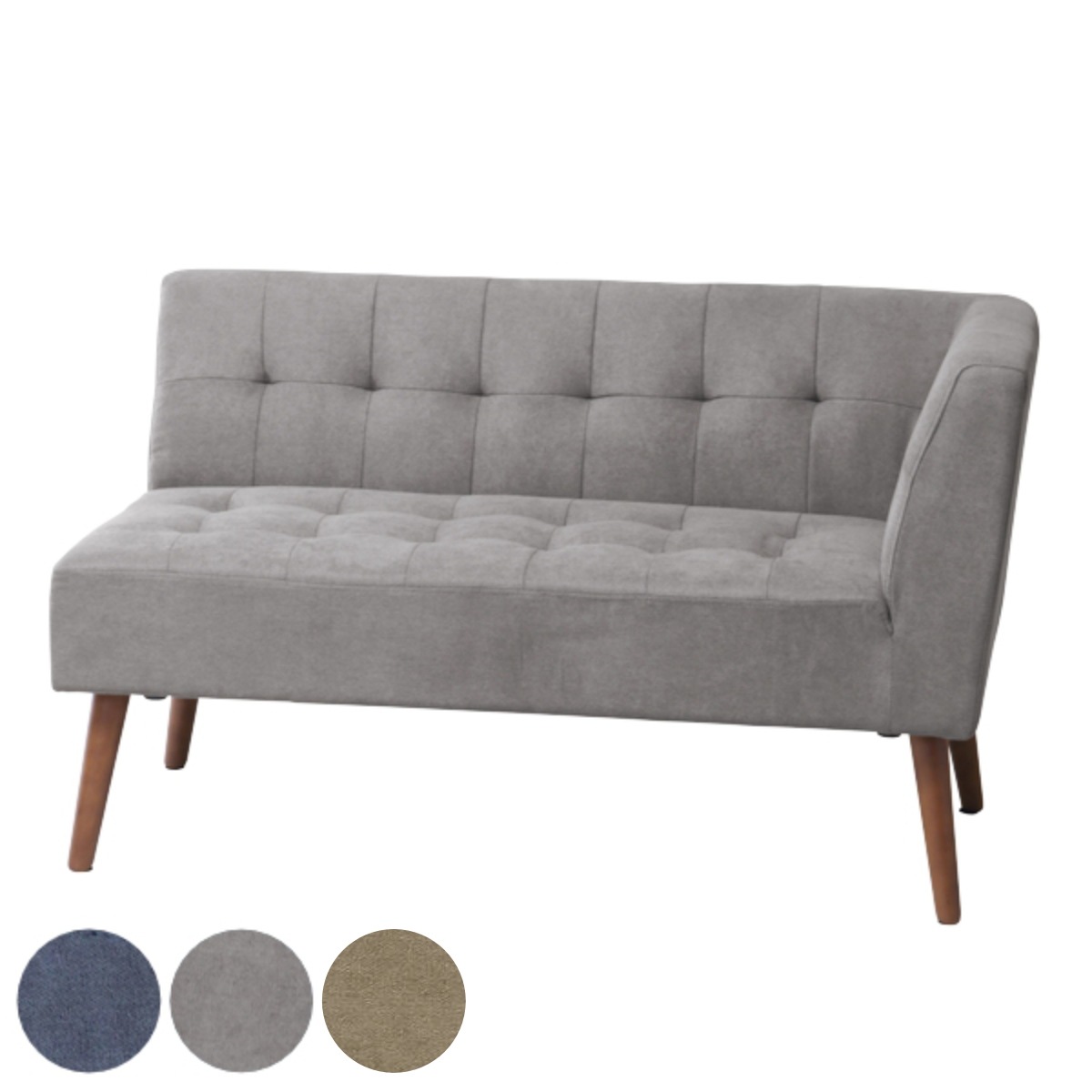 ソファ ミルド 幅121cm 左肘 2人掛け 木製 ファブリック ダイニング ソファー ひじ掛け 片肘 L字 コーナー カウチソファ リビング 単品 組合せ 自由 北欧 モダン ナチュラル