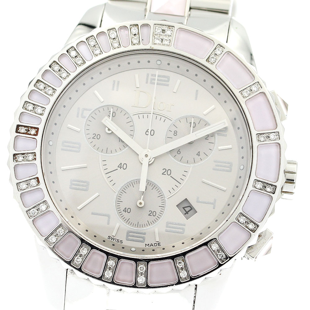 ディオール Dior CD114315 クリスタル クロノグラフ クォーツ ボーイズ _888289【中古】