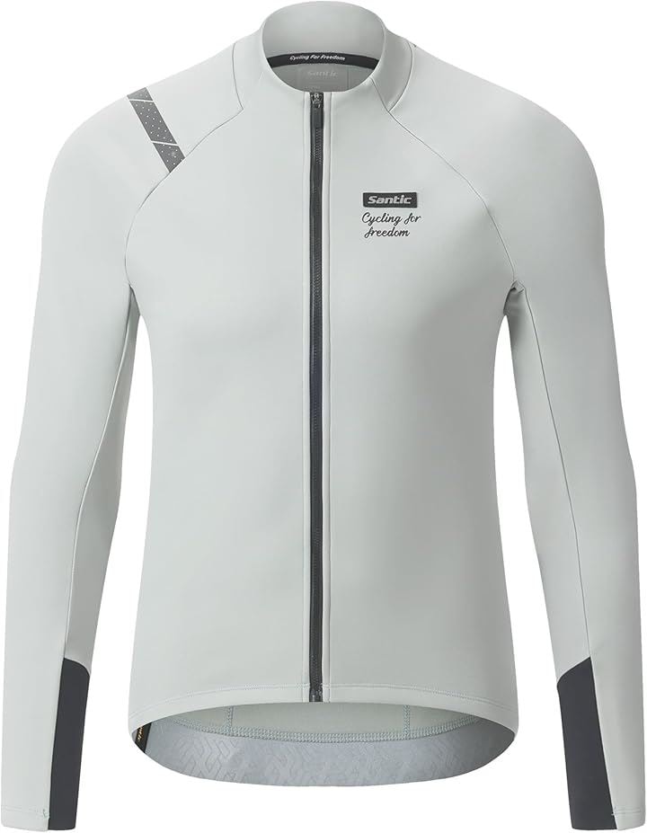 メンズ サイクルジャージ 長袖 裏起毛 ウィンドブレーカー サイクリングジャケット ロードバイク サイクリングジャージ 防風 保温(ホワイト, XL)