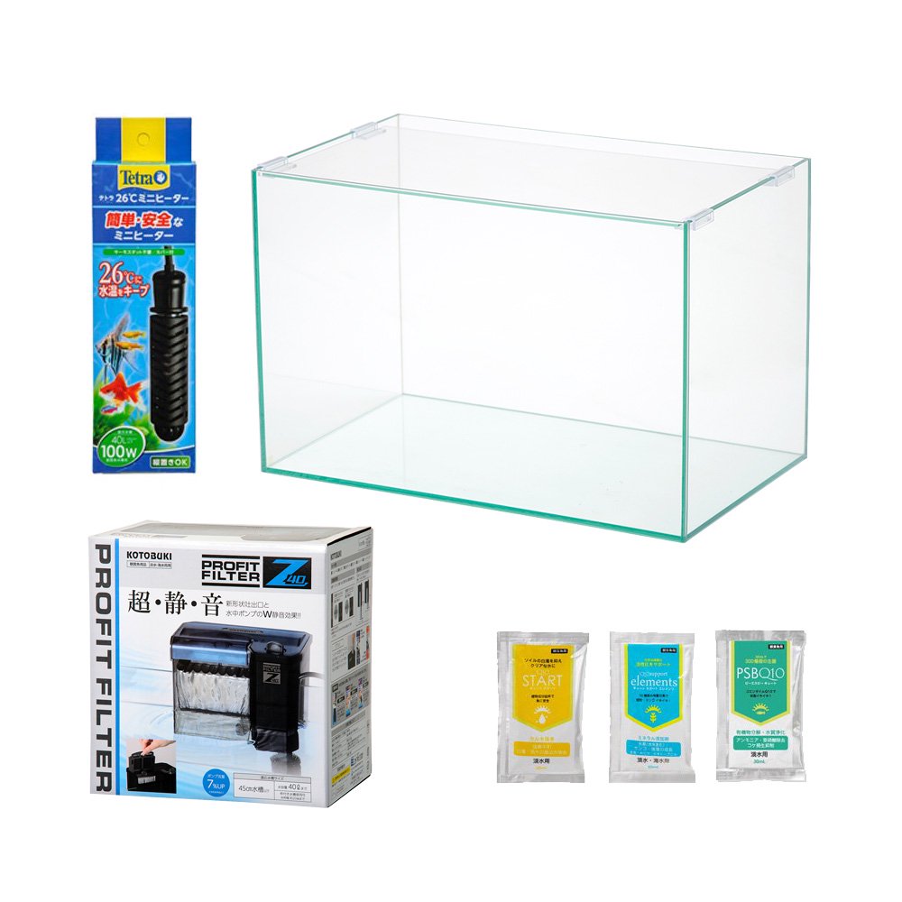 熱帯魚がすぐに飼える水槽セット！　アクロ４５　コトブキ工芸　プロフィットフィルター　Ｚ４０＋ヒーター付き　６点セット　お一人様１点限り　ＣＲＣ10―11―03―40―30 6,579円