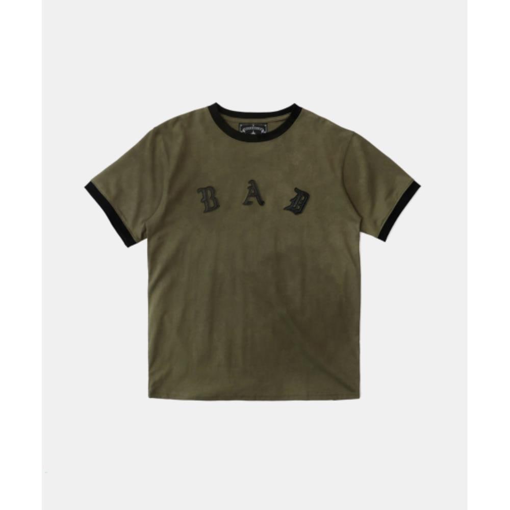BADBLOOD Cosmo Bad Patch Ringer T-Shirt Khaki w-tee25-08