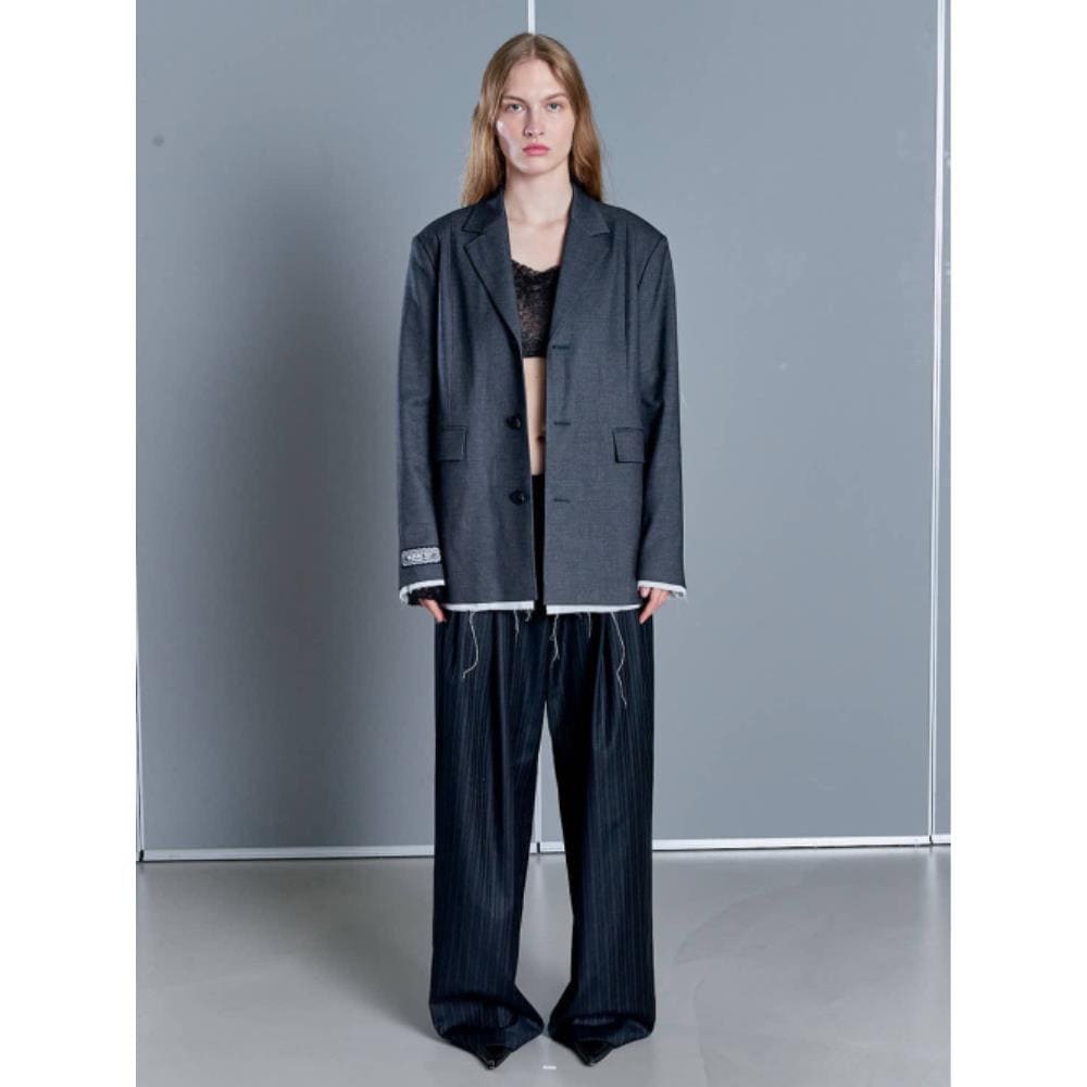 2000Archives WIDE STRIPE PANTS CHARCOAL 2A24FWPT02CHOS