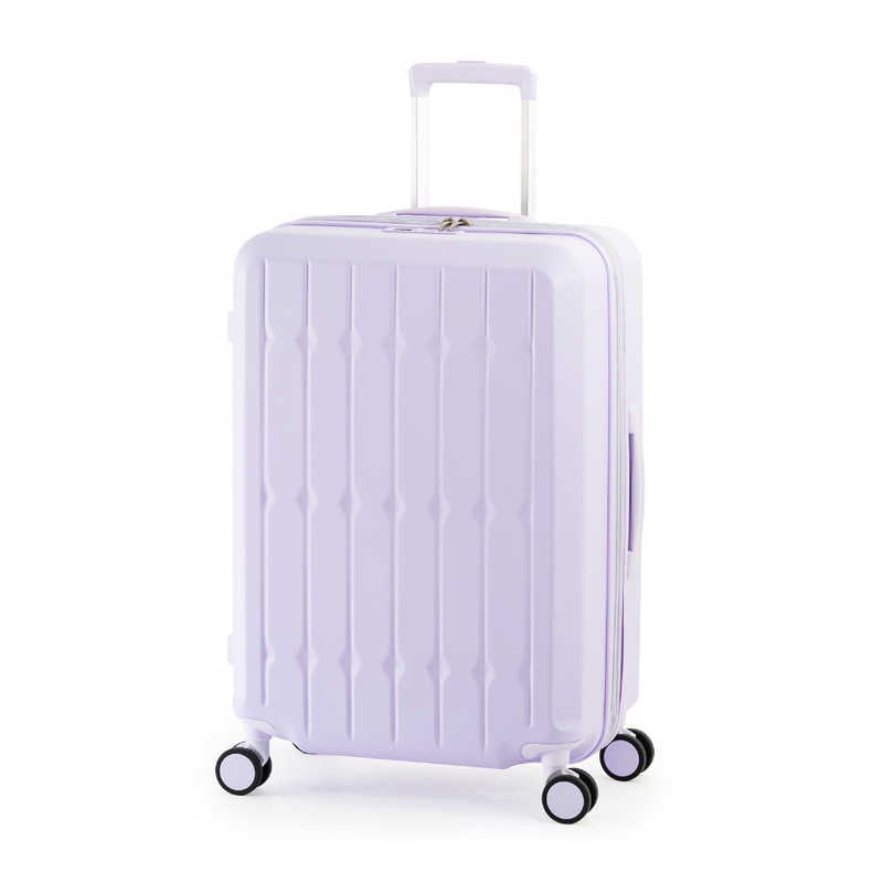 A.L.I　スーツケース ジッパータイプ 宿泊目安：4～6日間 66L ドリンクホルダー付き ダブルキャスター パステルラベンダー　ALI-6030SD-24W