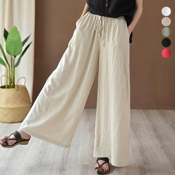 ワイドパンツ リネン コットン パンツ ボトムス レディース レディース ボトムス 楽ちん