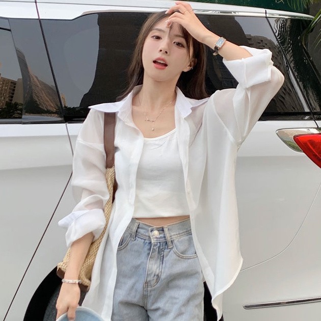 韓国系 レトロ 白 シャツ レディース 長袖 インナー アウター ゆったり リラックス レディース ドレープ シャツ1228
