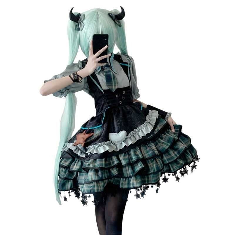 3日出荷 初音ミク コスチューム ネギ振り 魔女コス イベント ロリータ
