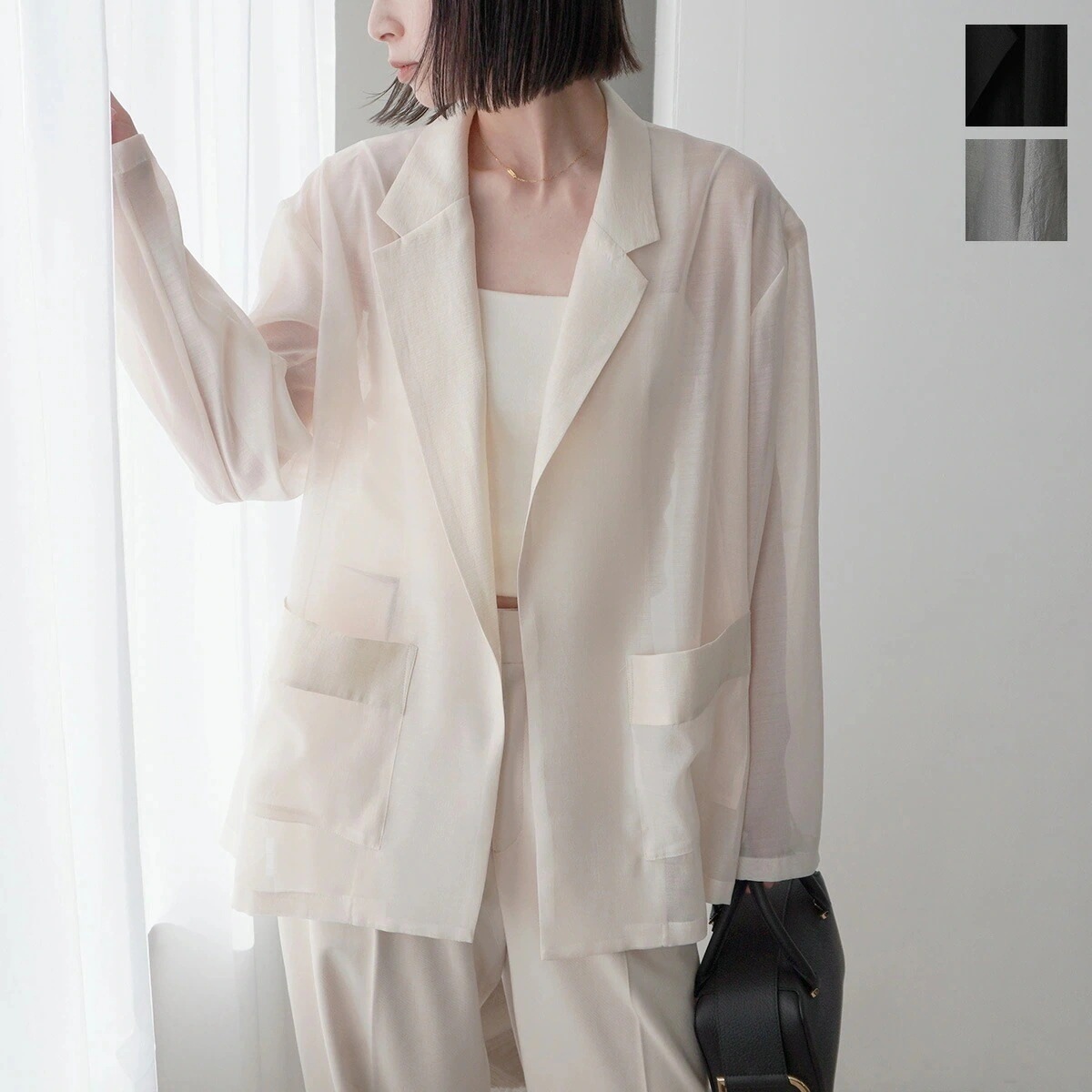 Eimee Law エイミーロウ ジャケット 841050-2 レディース シアー ワッシャー テーラード オーバーサイズ 長袖 カラー3色 【ts】