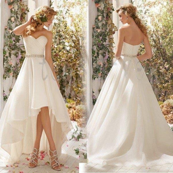 ウエディングドレス 安い トレーンドレス 前ミニ ウェディングドレス 結婚式 サッシュベルト 二次会
