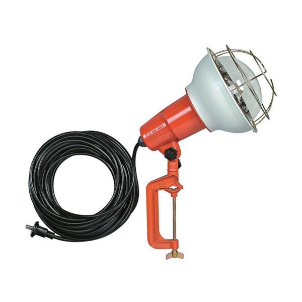 防雨型作業灯 リフレクターランプ500W 100V電線10m バイス付 メーカー直送