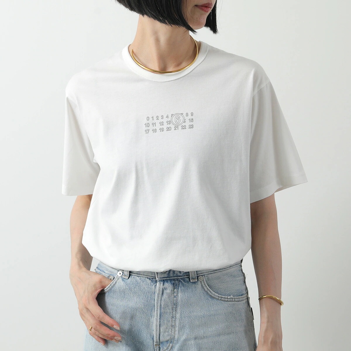 MM6 エムエムシックス メゾンマルジェラ Tシャツ SH0GC0057 S24312 レディース 半袖 カットソー コットン クルーネック SH0GC0057S24312101 【ts】