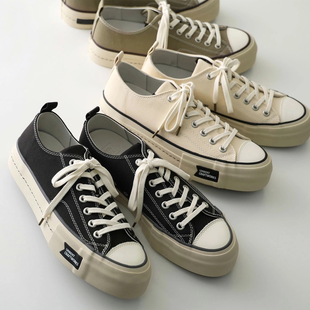 T/C MADE ティーシーメイド スニーカー TM005UN メンズ ローカット ロゴ キャンバス地 厚底 プラットフォーム シューズ 靴 カラー3色