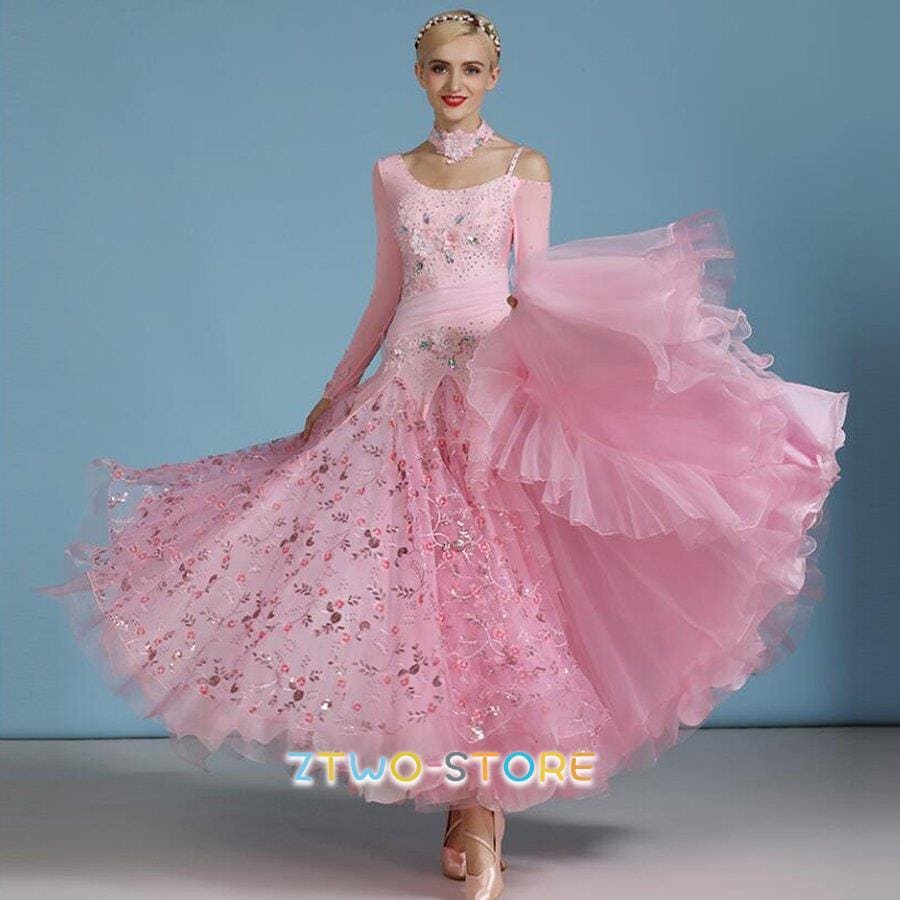 新しい子供用ダンスウェア ダンスウェア ステージ衣装 競技会 競技用 レディース ワンピース パーティー舞台衣装 演出服 社交ダンス モダンドレス 2枚購入で2174円OFF