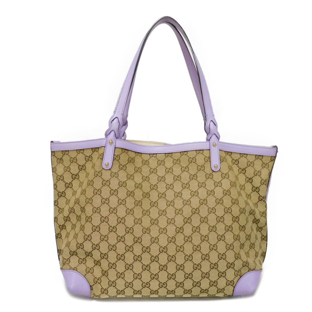 【中古】 トートバッグ ダブルG ベージュ ショルダーバッグ クラフト トート GGキャンバス 247209