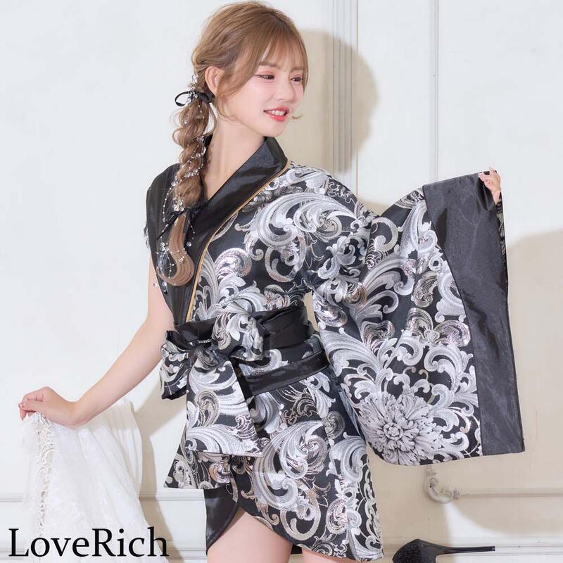 2色ブラックシルバー ブラックゴールド 花魁 着物ドレス セクシー 着物 ドレス 着物風ドレス キャバドレス ミニドレス コスプレ 衣装 インスタ 撮影 キャバ お水 パーティー イベント艶やか 9,461円