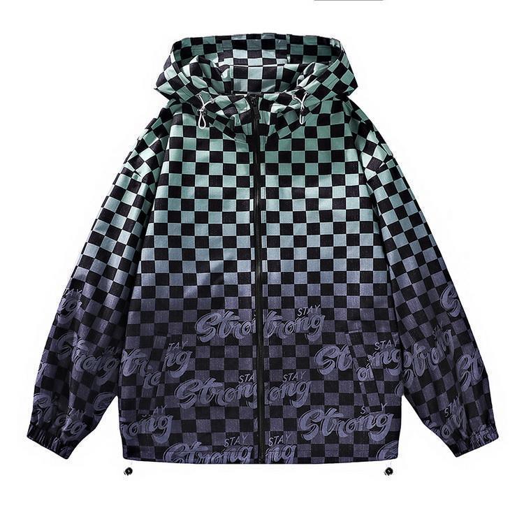 メンズ ジャケット きれいめ マウンテンパーカー ブルゾン フーディッド チェック柄 大きいサイズ 防風防寒 撥水