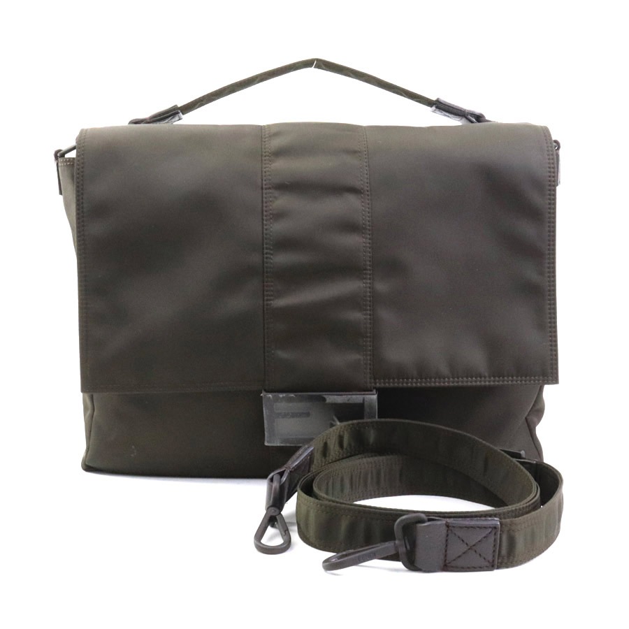 フェンディ FENDI ショルダーバッグ ハンドバッグ ナイロン カーキ メンズ 7VA536 AG0P h30539g